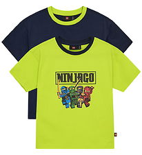 LEGO® Wear T-Shirt - Ninjago - 2-pack - LwTaffy - Blauw - Geel