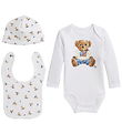 Polo Ralph Lauren Gift Box - Teething Bib/Beanie/Bodysuit l/s - 