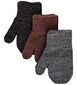Mikk-Line Mittens - Wool/Polyamide - 3-Pack - French Roast-Black