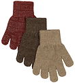 Mikk-Line Gloves - Wool/Polyamide - 3-Pack - Apple Butter-Chocol