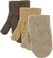 Mikk-Line Mittens - Wool/Polyamide - 3-Pack - Chocolate Chip Mel
