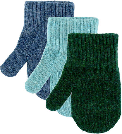Mikk-Line Mittens - Wool/Polyamide - 3-Pack - Darkest Sprouse-Fa