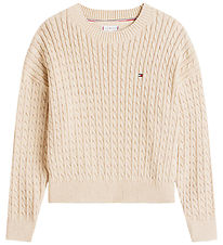 Tommy Hilfiger Blouse - Gebreid - Gemoute melk Heather Beige