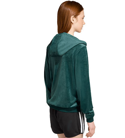 adidas Originals Cardigan - Velour - Aurora Murgrön/Vit