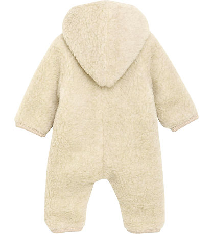 Huttelihut Pramsuit - Wool fleece - Teddy - Cement