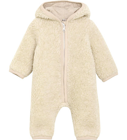 Huttelihut Pramsuit - Wool fleece - Teddy - Cement