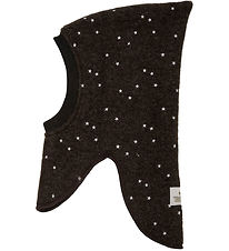 Huttelihut Balaclava - Wool - 2-layer - Dark Brown Melange