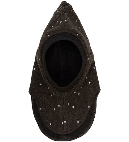 Huttelihut Balaclava - Wool - 2-layer - Dark Brown Melange
