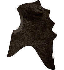 Huttelihut Balaclava - Wool fleece - 2-layer - Dark Brown Melang
