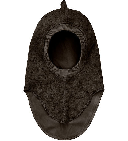 Huttelihut Balaclava - Wool fleece - 2-layer - Dark Brown Melang