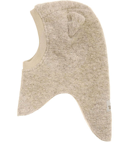Huttelihut Balaclava - Wool - 2-layer - Sand Melange w. Ears
