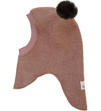 Huttelihut Balaclava - Wool - 2-layer - Burlwood w. Pom-Pom