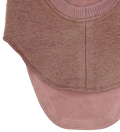 Huttelihut Balaclava - Wool - 2-layer - Burlwood w. Pom-Pom