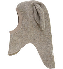 Huttelihut Balaclava - Wool - 2-layer - Camel Melange w. Ears