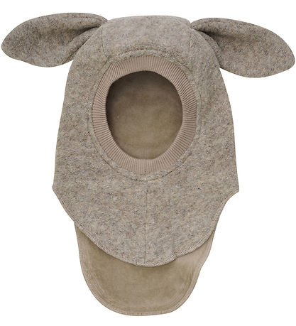 Huttelihut Balaclava - Wool - 2-layer - Camel Melange w. Ears