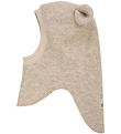 Huttelihut Balaclava - Wool - 2-layer - Sand Melange w. Ears