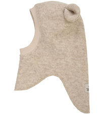 Huttelihut Balaclava - Wool - 2-layer - Sand Melange w. Ears