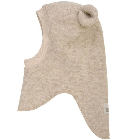 Huttelihut Balaclava - Wool - 2-layer - Sand Melange w. Ears
