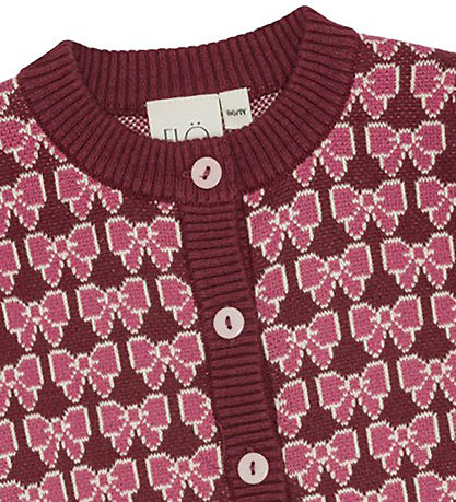 Flöss Cardigan - Knitted - Nova - Bordeaux Bow