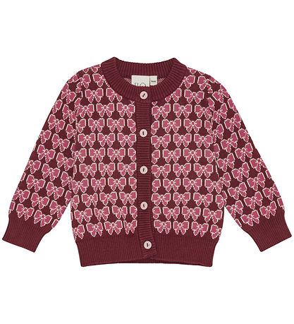 Flöss Cardigan - Knitted - Nova - Bordeaux Bow