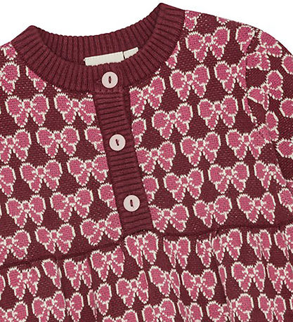 Flöss Kleid - Nova - Strick - Bordeaux Bow