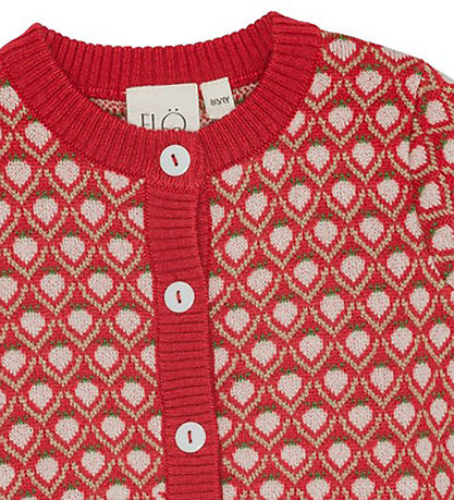 Flöss Cardigan - Wool - Knitted - Zuri - Red Berry