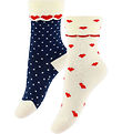 Flöss Strumpor - 2-pack - Viola - Heart