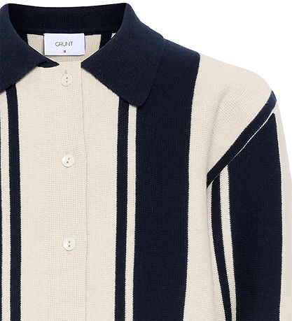 Grunt Cardigan - Knitted - GrBaja - Navy-Sand