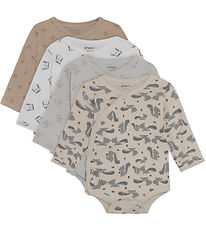 Pippi Baby Romper l/s - 4-pack - Regenachtige dag