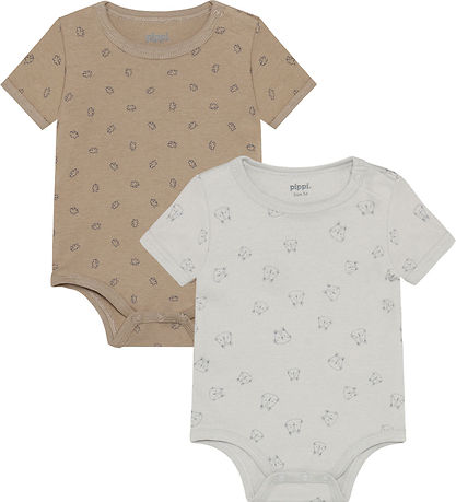 Pippi Baby Bodysuit s/s - 4-Pack - Rainy Day
