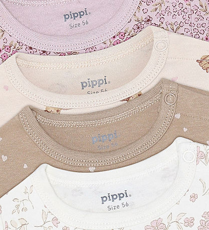 Pippi Baby Bodysuit s/s - 4-Pack - Violet Ice