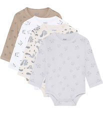 Pippi Baby Romper l/s - 4-pack - Regenachtige dag