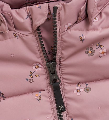 Color Kids Down Jacket - Quilt & AOP - Woodrose