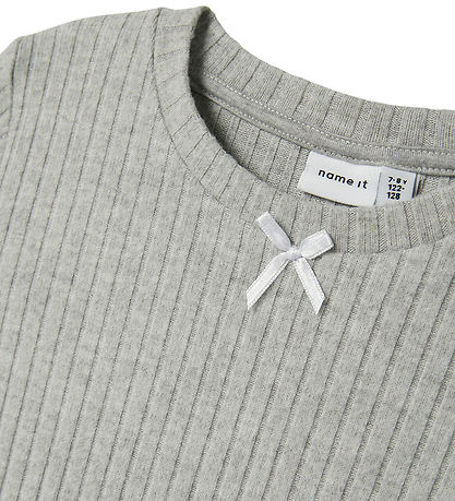 Name It Bluse - NkfOlene - Grey Melange