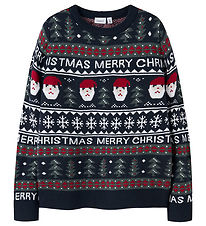 Name It Sweatshirt - NknRastokka - Knitted - Dark Sapphire