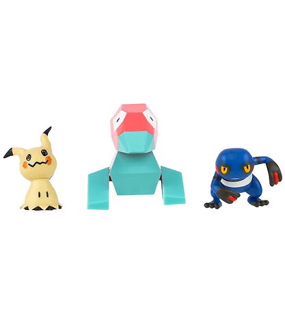 Pokémon Battle Figure - Mimikyu/Porygon/Croagun - 3 Pakki