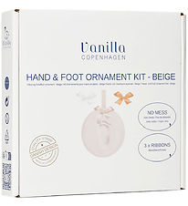 Vanilla Copenhagen Hand and Footprint Set w. Ribbon - White/Pink