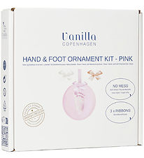 Vanilla Copenhagen Hand and Footprint Set w. Ribbon - White/Pink