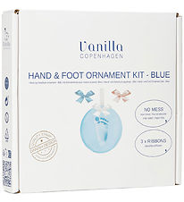 Vanilla Copenhagen Hand and Footprint Set w. Ribbon - Blue/White