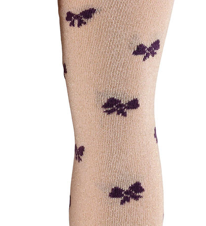 Melton Strumpfhosen m. Bögen - Glitter - Crystal Pink
