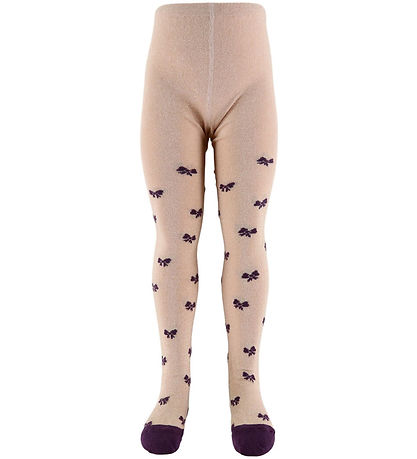 Melton Strumpfhosen m. Bögen - Glitter - Crystal Pink