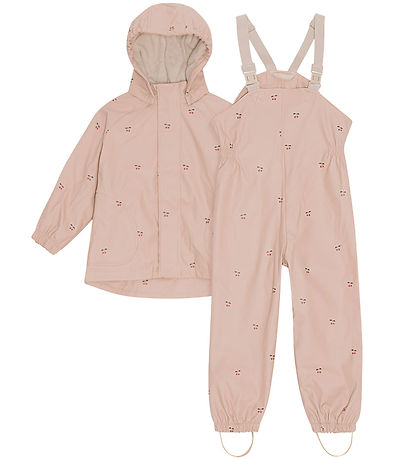 Konges Sløjd Rainwear w. Suspenders - PU - Rainy Palm - Cherry