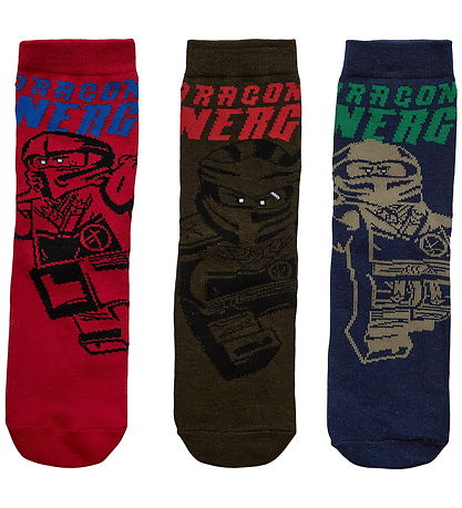 LEGO® Wear Ninjago Socks - 3-Pack - Blue - Green - Red