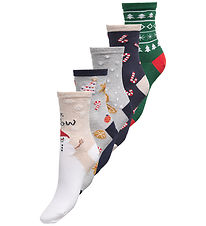 Kids Only Socks - 5-Pack - CookChristmas - Light Grey Melange/S