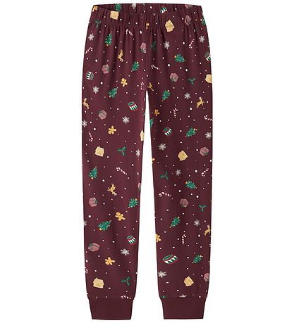 Name It Pyjama set - 2-delig - NknVismas - Burgundy/Kerstmis AOP