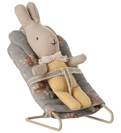 Maileg Miniature Reclining Chair - My - Blue w. Flowers