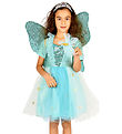Den Goda Fen Costume - Fairy Dress w. Wings/Magic Wand - Turquoi