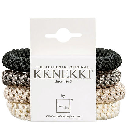 Kknekki Elastics - 4-Pack - Black/Brown/Beige/Cream