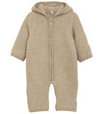 Huttelihut Pramsuit - Wool fleece - Camel Melange w. Ears
