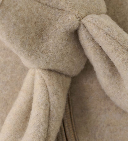 Huttelihut Pramsuit - Wool fleece - Camel Melange w. Ears